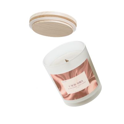 Calm Aura Frosted Glass Candle — 11 oz, Lavender